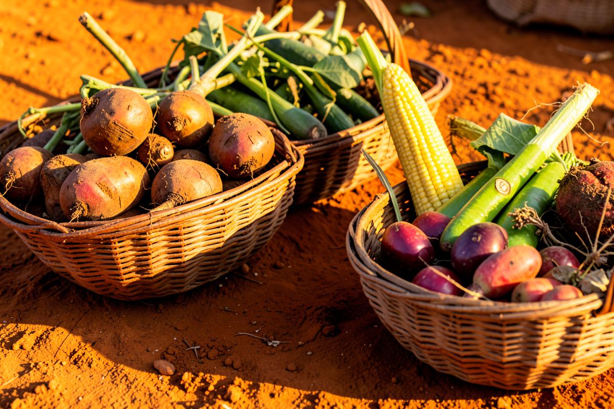 Récoltes agricoles en paniers